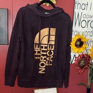 The North Face Women's Purple Hoodie with Gold Logo